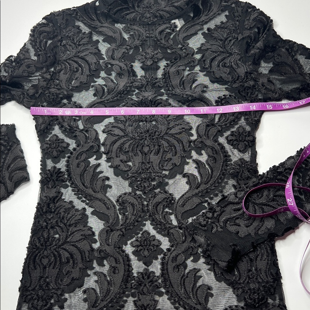 Alice McCall entitled top Black‎ Floral Lace Top witchy velvet burn out sheer - Picture 4 of 9
